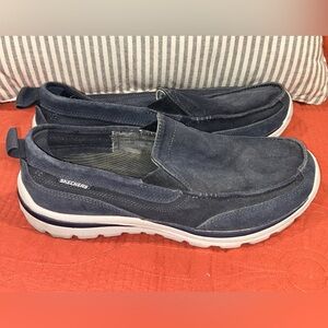 Skechers Milford‎ Loafers Blue Relaxed Fit Memory Foam Casual Shoes Mens Size 10